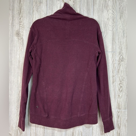Lululemon On The Double Pullover Heathered Bordeaux Drama Sweatshirt Size 8 - Picture 9 of 13